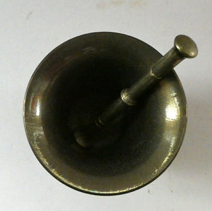 Antique VICTORIAN Pharmacy Heavy Solid Brass Mortar And Pestle 