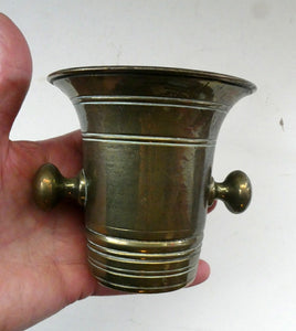 Antique VICTORIAN Pharmacy Heavy Solid Brass Mortar And Pestle 