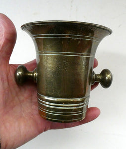 Antique VICTORIAN Pharmacy Heavy Solid Brass Mortar And Pestle 