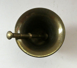 Antique VICTORIAN Pharmacy Heavy Solid Brass Mortar And Pestle 