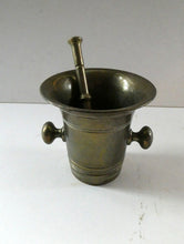 Load image into Gallery viewer, Antique VICTORIAN Pharmacy Heavy Solid Brass Mortar And Pestle 
