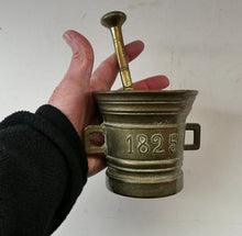 Load image into Gallery viewer, Antique Pharmacy Heavy Solid Brass Mortar And Pestle (B). Dated 1825
