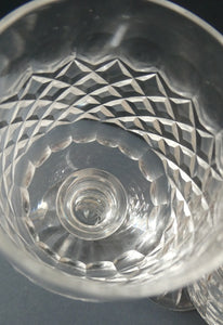 1950s Edinburgh Crystal Tall Small Wine Glasses. BRAEMAR Pattern. 5 1/2 inches