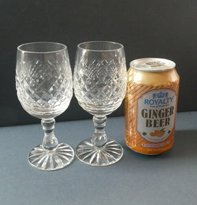 1950s Edinburgh Crystal Tall Small Wine Glasses. BRAEMAR Pattern. 5 1/2 inches