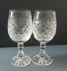 1950s Edinburgh Crystal Tall Small Wine Glasses. BRAEMAR Pattern. 5 1/2 inches