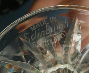 1950s Edinburgh Crystal Tall Small Wine Glasses. BRAEMAR Pattern. 5 1/2 inches