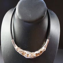 Load image into Gallery viewer, Vintage 1970s DANISH Necklace Jacob Hull Brtualitst Silver Plate Necklace for B+D (Buch &amp; Deichmann)
