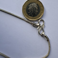 Load image into Gallery viewer, 1970s Vintage "RH" Sterling Silver Ingot PENDANT &amp; Thick Snake CHAIN. Hallmarked Edinburgh 1979
