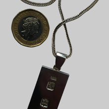 Load image into Gallery viewer, 1970s Vintage "RH" Sterling Silver Ingot PENDANT &amp; Thick Snake CHAIN. Hallmarked Edinburgh 1979
