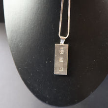 Load image into Gallery viewer, 1970s Vintage "RH" Sterling Silver Ingot PENDANT &amp; Thick Snake CHAIN. Hallmarked Edinburgh 1979

