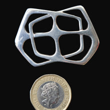 Load image into Gallery viewer, RARE 1960s OLA GORIE Scottish Silver Abstract / Geometric Brooch. Early O.LA Mark
