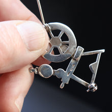 Load image into Gallery viewer, SCOTTISH SILVER Ortak Vintage 1970s Spinning Wheel Brooch. Designed by Malcolm Gray
