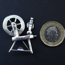 Load image into Gallery viewer, SCOTTISH SILVER Ortak Vintage 1970s Spinning Wheel Brooch. Designed by Malcolm Gray
