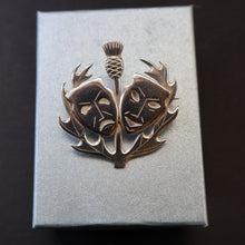 Load image into Gallery viewer, SCOTTISH SILVER. Rare Orkney Vintage Designer Silver "Comedy and Tradegy" Brooch.  Maker's Mark: GMS
