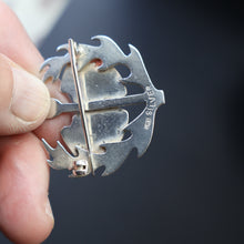 Load image into Gallery viewer, SCOTTISH SILVER. Rare Orkney Vintage Designer Silver "Comedy and Tradegy" Brooch.  Maker's Mark: GMS
