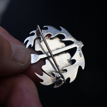Load image into Gallery viewer, SCOTTISH SILVER. Rare Orkney Vintage Designer Silver "Comedy and Tradegy" Brooch.  Maker's Mark: GMS
