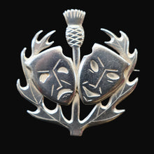 Load image into Gallery viewer, SCOTTISH SILVER. Rare Orkney Vintage Designer Silver "Comedy and Tradegy" Brooch.  Maker's Mark: GMS
