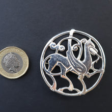 Load image into Gallery viewer, Vintage 1970s Scottish SHETLAND SILVER Zoomorphic Stylised Brooch: Quendale Beast
