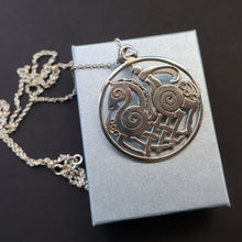Load image into Gallery viewer, 1970s Vintage Scottish SHETLAND SILVER Zoomorphic Stylised Pendant &amp; Chain: Sleipnir /  Odins Horse


