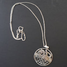 Load image into Gallery viewer, 1970s Vintage Scottish SHETLAND SILVER Zoomorphic Stylised Pendant &amp; Chain: Sleipnir /  Odins Horse

