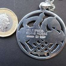 Load image into Gallery viewer, 1970s Vintage Scottish SHETLAND SILVER Zoomorphic Stylised Pendant &amp; Chain: Sleipnir /  Odins Horse

