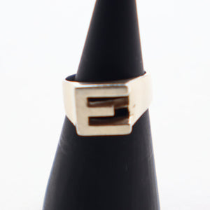 TWO Vintage Child's Size Silver Rings; One with the Initial "E" and the other (smaller) with an Amethyst.