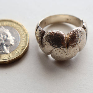 Vintage 1970s Chunky Silver Brutalist Signet Ring.  Size Q