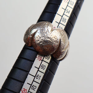 Vintage 1970s Chunky Silver Brutalist Signet Ring.  Size Q