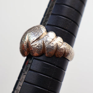 Vintage 1970s Chunky Silver Brutalist Signet Ring.  Size Q