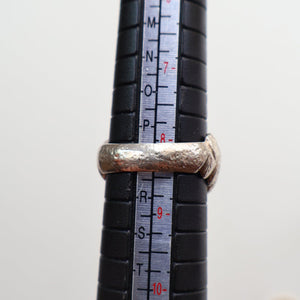 Vintage 1970s Chunky Silver Brutalist Signet Ring.  Size Q