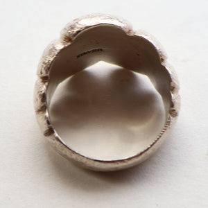 Vintage 1970s Chunky Silver Brutalist Signet Ring.  Size Q