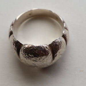 Vintage 1970s Chunky Silver Brutalist Signet Ring.  Size Q