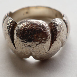 Vintage 1970s Chunky Silver Brutalist Signet Ring.  Size Q
