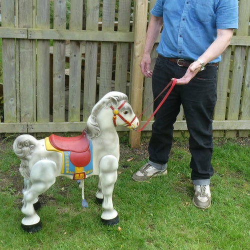 Vintage Early 1950s Painted Steel MOBO Child's Toy Horse. Good Condition