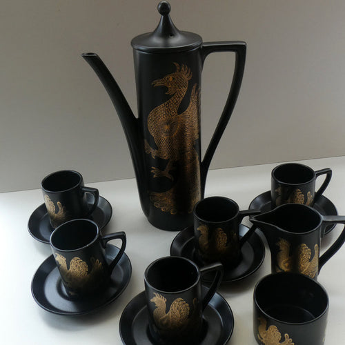 1960s PORTMEIRION Phoenix Pattern Coffee Set by John Cuffley