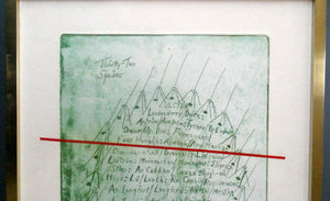 George Wyllie (1921 - 2012). "32 Spires for Hibernia". Etching; Signed and dated 1994