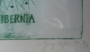 George Wyllie (1921 - 2012). "32 Spires for Hibernia". Etching; Signed and dated 1994