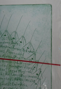 George Wyllie (1921 - 2012). "32 Spires for Hibernia". Etching; Signed and dated 1994