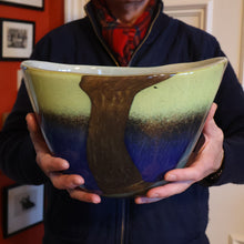 Load image into Gallery viewer, Contemporary Design. Large Stylish Lithuanian Hand-Blown Art Glass Vase Multi-Coloured with Cased Glass Interior
