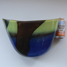 Load image into Gallery viewer, Contemporary Design. Large Stylish Lithuanian Hand-Blown Art Glass Vase Multi-Coloured with Cased Glass Interior
