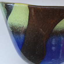 Load image into Gallery viewer, Contemporary Design. Large Stylish Lithuanian Hand-Blown Art Glass Vase Multi-Coloured with Cased Glass Interior
