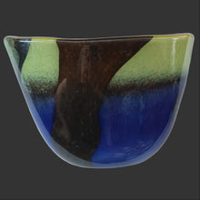 Load image into Gallery viewer, Contemporary Design. Large Stylish Lithuanian Hand-Blown Art Glass Vase Multi-Coloured with Cased Glass Interior
