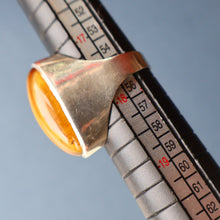 Load image into Gallery viewer, Vintage 1977 Hallmarked Space Age Silver Rings with Oval Tiger&#39;s Eye Inclusion. Size O
