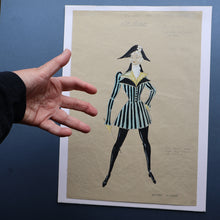 Load image into Gallery viewer, 1950s Costume Study. Watercolour and Pencil Drawing by Anthony Holland (1912 - 2001) for "Goldilocks and the Three Bears"
