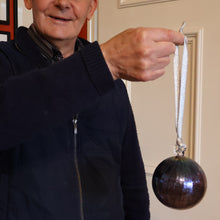 Load image into Gallery viewer, 1980s John Ditchfield. Rare Large Glasform Glass Ball with Clear Glass Hanging Loop
