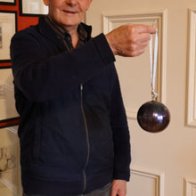 Load image into Gallery viewer, 1980s John Ditchfield. Rare Large Glasform Glass Ball with Clear Glass Hanging Loop
