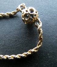 Load image into Gallery viewer, Long Fancy Guard or Muff Chain with Gold Ball Inclusions. 14 Carat Gold. Weight 11 grams
