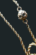 Load image into Gallery viewer, Long Fancy Guard or Muff Chain with Gold Ball Inclusions. 14 Carat Gold. Weight 11 grams
