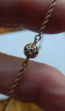 Load image into Gallery viewer, Long Fancy Guard or Muff Chain with Gold Ball Inclusions. 14 Carat Gold. Weight 11 grams
