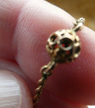 Load image into Gallery viewer, Long Fancy Guard or Muff Chain with Gold Ball Inclusions. 14 Carat Gold. Weight 11 grams

